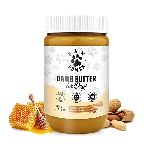 PAW Power Dawg Butter, All Natural Peanut Butter Dog Treats, Dog Peanut Butter for Puppies & Senior Dogs, Delicious Peanut Dog Treat Paste, Non-GMO Dog Birthday Treats, No Xylitol (Original)