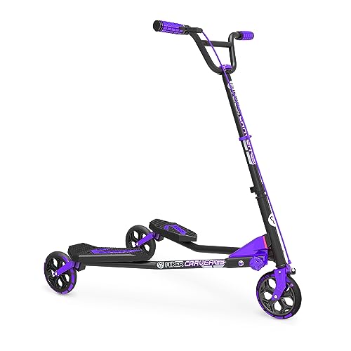 Yvolution Y Fliker Carver C5 Scooter 3 Wheels Foldable Wiggle Scooter Self-Propelling Drifting Scooter for Adults and Kids Ages 9+ Years Old