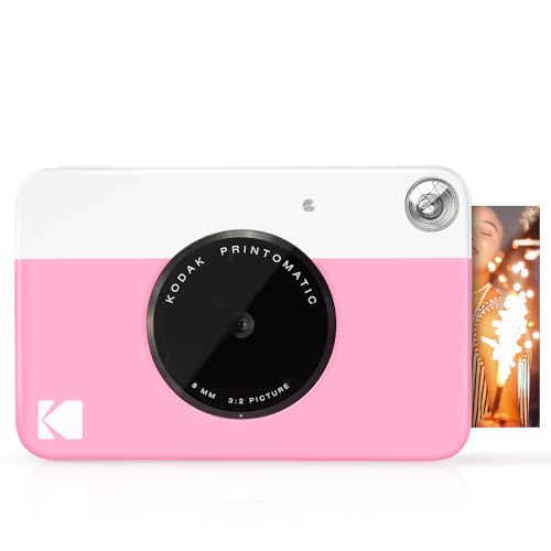 KODAK Printomatic Digital Instant Print Camera - Full Color Prints On ZINK 2x3' Sticky-Backed Photo Paper (Pink) Print Memories Instantly