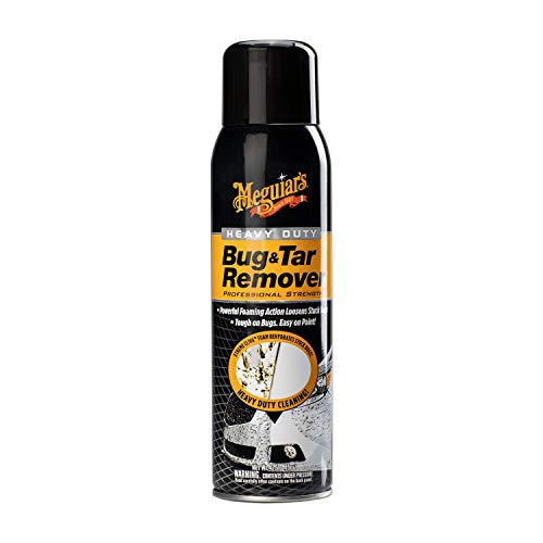 Meguiar’s Heavy Duty Bug & Tar Remover - Quick Bug Remover and Tar Remover Spray - Pro Strength Clear Coat Safe Technology with Powerful Foaming Action to Loosen Stuck Bugs, 15 Oz Aerosol