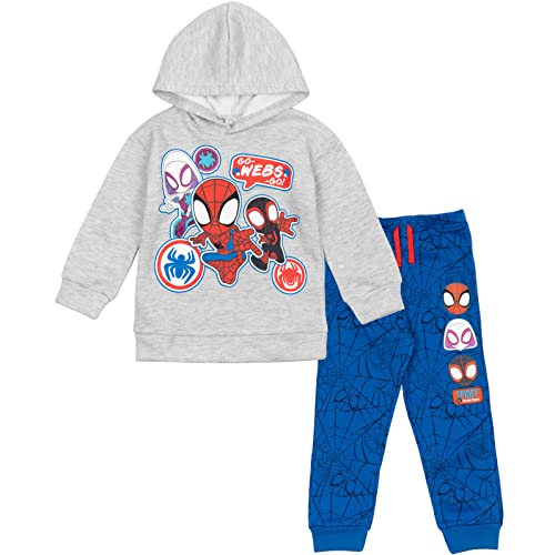 Marvel Spidey and His Amazing Friends Toddler Boys Fleece Hoodie Pants Set Gray/Blue 3T