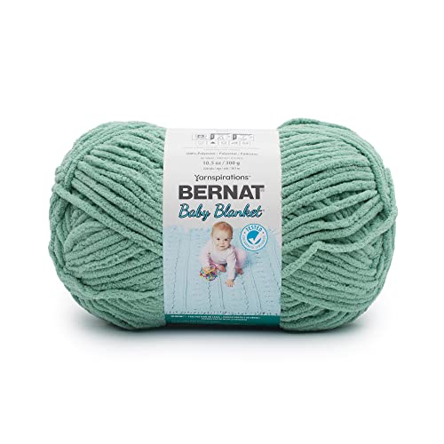 Bernat BABY BLANKET BB Misty Jungle Green Yarn - 1 Pack of 10.5oz/300g - Polyester - #6 Super Bulky - 220 Yards - Knitting/Crochet