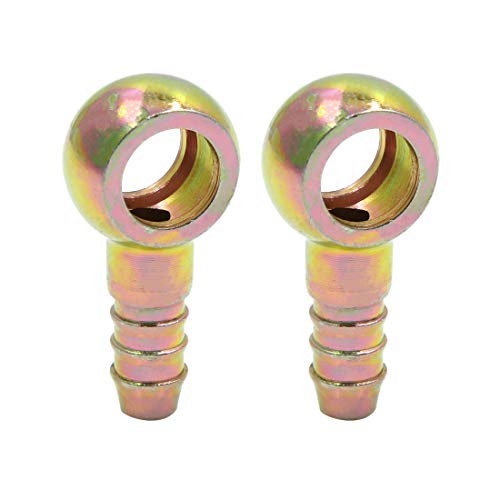 X AUTOHAUX 8mm ID Hose Barb 12mm Banjo Fitting Fuel Line Adapter for Motorcycle Car 2pcs