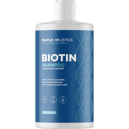 Volumizing Biotin Shampoo for Thinning Hair - Thin Hair Shampoo with Rosemary Argan and Essential Oils for Hair Care - Vegan Sulfate Free Shampoo for Damaged Dry Hair Paraben and Cruelty Free