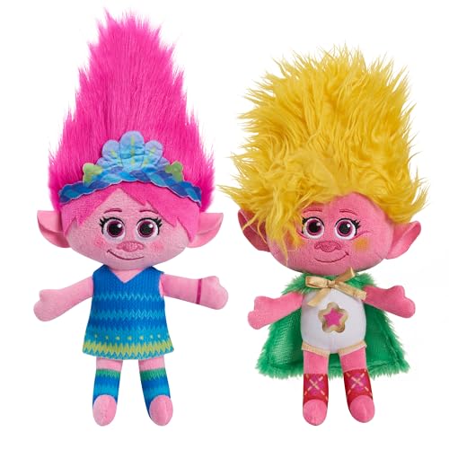 DreamWorks Trolls Band Together 8-inch Small Plush Poppy and Viva 2-piece Set, Kids Toys for Ages 3 Up by Just Play