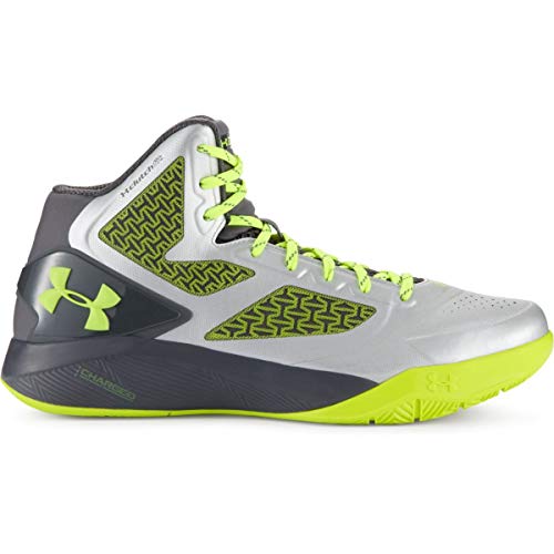 Under Armour Mens UA Clutchfit Drive II Metallic Silver/Graphite/High-Vis Yellow 5 D - Medium