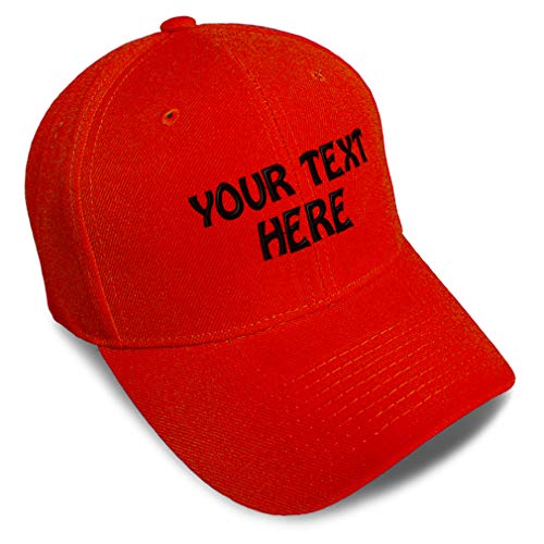 Baseball Cap Custom Personalized Text Acrylic Dad Hats for Men & Women Strap Closure Red