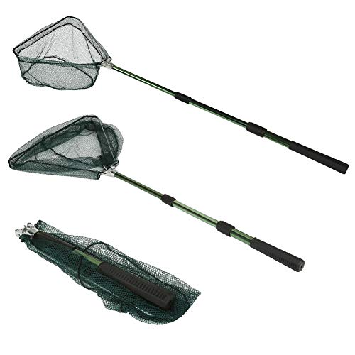 RESTCLOUD Fishing Landing Net with Telescoping Pole, Strong Aluminum Full Extended to 45 Inches