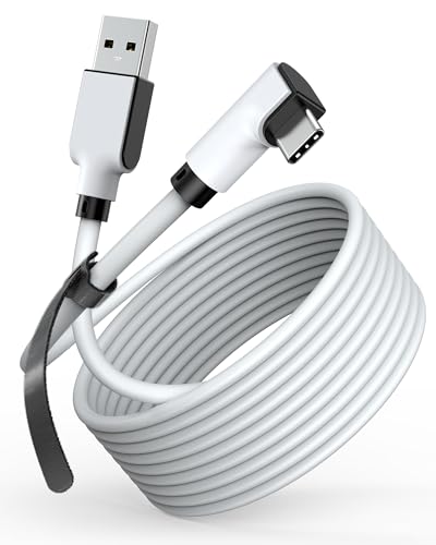 Snowkids 16Ft Link Cable [for Oculus Quest 2/Pico 4] VR Accessories PC Steam, High Speed Data Transfer Cord, USB 3.0 to USB C Cable for VR Headset Gaming