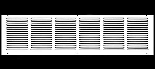 32' x 8' Return Air Grille - Sidewall and Ceiling - HVAC Vent Duct Cover Diffuser - [White] [Outer Dimensions: 33.75w X 9.75'h]