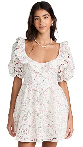 For Love & Lemons Women's Magnolia Mini Dress, White, S