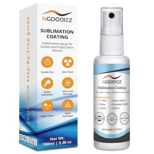 NGOODIEZ Sublimation Coating Spray for All Garments, Including 100% Cotton, Polyester, T-shirts, Canva Coating Liquid- Quick Dry Formula, High Gloss Finished, 1 Step Process, Super Adhesion, 100ml