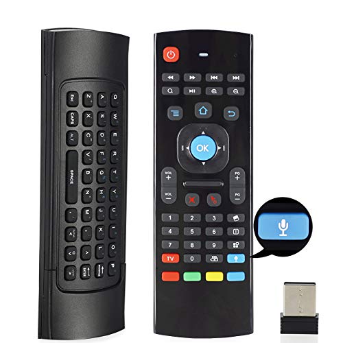 CHUNGHOP MX3 Voice Air Mouse Mini Keyboard Wireless Remote, 2.4G Multifunctional Fly Mouse with Motion Sensing Game Handle for 3-Gsensor HTPC Mini PC PS3/4 Xbox 360 and Android Smart TV Box 3-Gyro