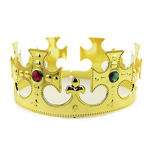 Adorox Gold Royal King Plastic Crown Prince Costume Accessory (1) (Medieval)