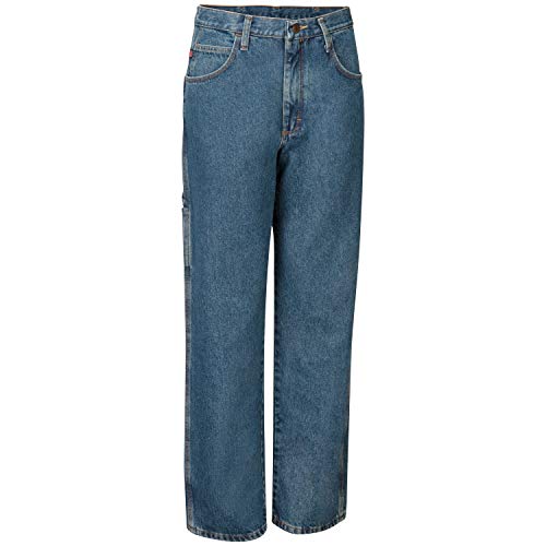 Red Kap mens Loose-fit dungaree jeans, Stonewash, 36W x 32L US