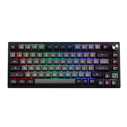 EPOMAKER TH80 SE Gasket 75% Hot Swap RGB 2.4Ghz/ Bluetooth 5.0/ Wired Mechanical Gaming Keyboard, NKRO with Poron/EVA Foam, 4000mah Battery, Knob Control for E-Sport/Windows/Mac(Flamingo Switch)