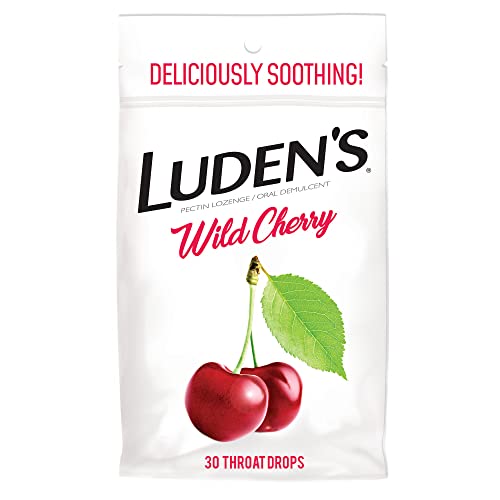Ludens Wild Cherry Throat Drops, Sore Throat Relief, 30 Count