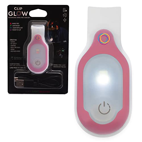 Clipglow Nurse Light Clip On Nursing Night Shift Light, Bright, Lightweight Magnetic, Portable, USB Rechargeable Flashlight for Badge, 8-10 Hours Battery, 4 Light Settings 10-25 Lumens Nurse Gift|Pink