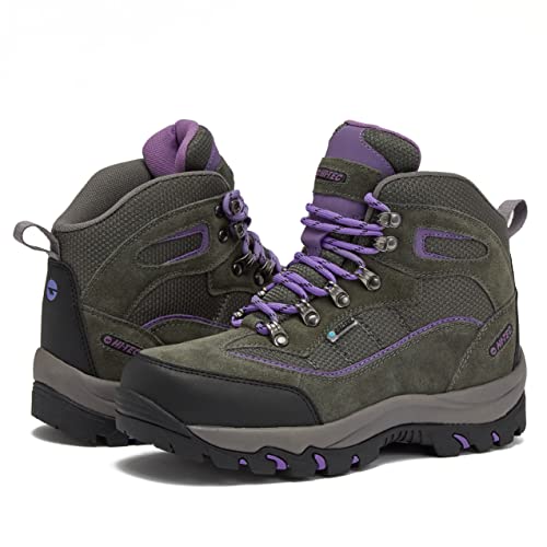 HI-TEC Skamania Mid WP Waterproof Women's Hiking Boots, New 2023 Model with High Performance Rubber Outsoles - Trail, Mountain and Backpacking Shoes - Medium Grey, 8.5 Medium