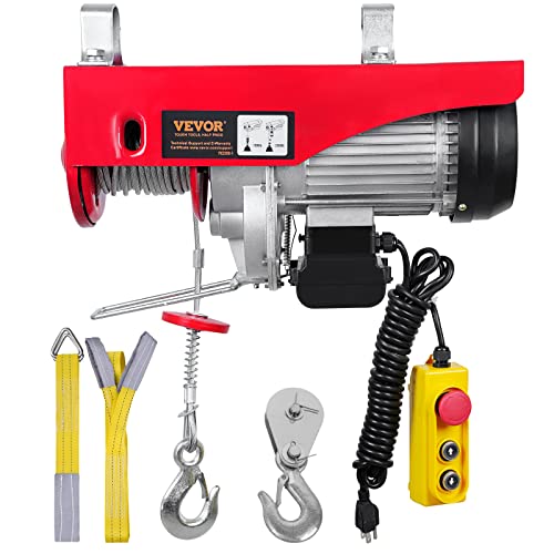 VEVOR 2200lbs Electric Hoist w/14ft Wired Remote Control, 110v Electric Hoist with 40ft Single Cable Lifting Height, for Garage Warehouse Factory Control for Garage, Shop, Hotel, Home