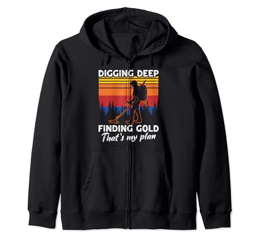 Dirt Fisher Essentials Metal Detector Tools Magnet Fisher Zip Hoodie