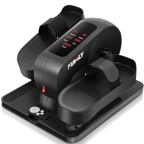 FUNMILY Under Desk Elliptical Machine, Resistance/Speed Dual Mode Ellipse Leg Exerciser While Sitting for Seniors Exercise Bike Pedal Exerciser While Sitting with Massage Pedal/Remote Control