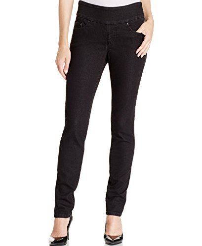 JAG Jeans Women's Nora Mid Rise Skinny Pull-on Jeans, Black Void, 10