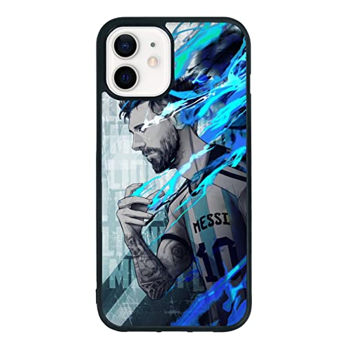 Cool Soccer Phone Case, Creative Football iPhone 12/12Pro Case, Shock Absorption, Soft Silica Gel Frame Support Black Phone Case for Teen Girls and Boys, Women and Men