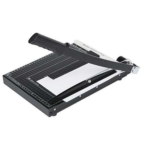 Paper Cutter Heavy Duty A4-B7, 12' Cut Length Guillotine Paper Trimmer for Cardstock Metal Base, with Safety Blade Lock&Dual Guides, 12 Sheets Capacity, for Home Office Classroom School