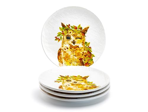 Potter's Studio 8.5' Set of 4 Happy Owl Salad Dessert Plate