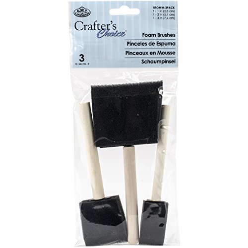 ROYAL BRUSH RFOMW-3P Foam Brush, 3-Pack Darkassorted, 1', 2' & 3'