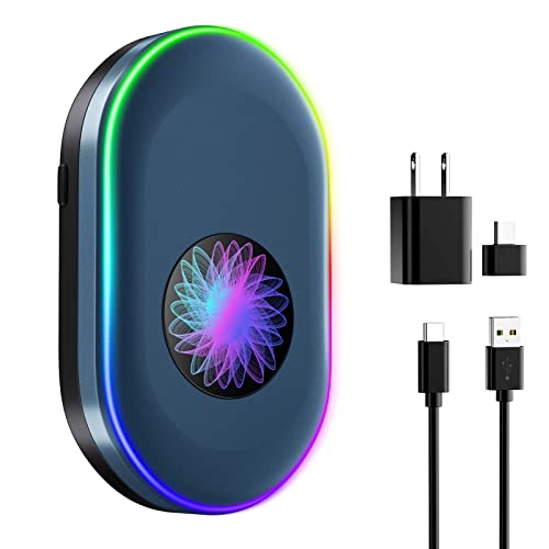 BNING Mouse Jiggler, Undetectable Mouse Mover Device, RGB Light Mouse Shaker Simulator for Computer Laptop Awakening, No Software & Driver-Free, Include USB C to USB Adapter & Charger (Dream)