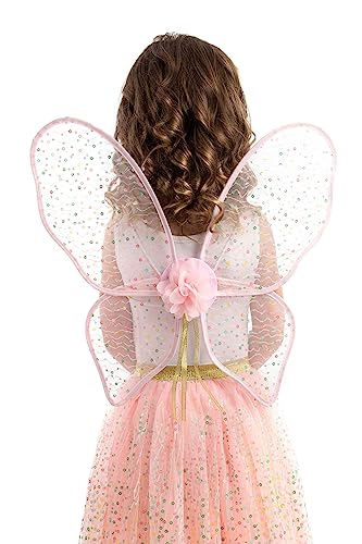 Little Adventures Shimmer Wings Costume Dress Up - Machine Washable Girl Pretend Play and Party Outfit (Pink)
