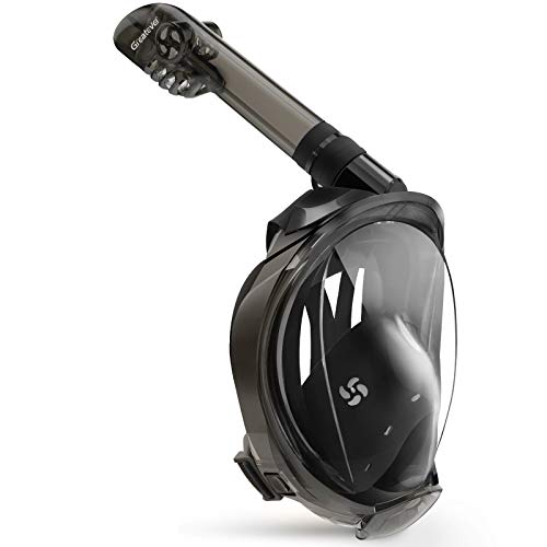 Greatever G2 Full Face Snorkel Mask with Latest Dry Top System,Foldable 180 Degree Panoramic View Snorkeling Mask with Camera Mount,Safe Breathing,Anti-Leak&Anti-Fog
