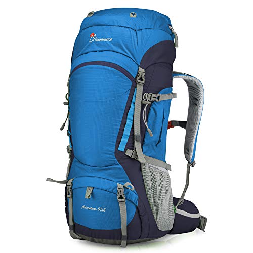 MOUNTAINTOP 55L Hiking Internal Frame Backpack Backpacking for Men with Rain Cover