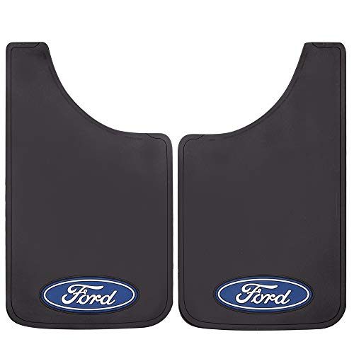 Plasticolor 000539R01 Ford Oval Logo Easy Fit Mud Guard 11'x19' - Set of 2 , Black