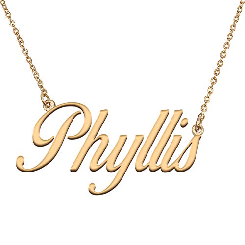 HUAN XUN Custom Made My Best Friends Name Necklace Pendant Gifts for Her Phyllis