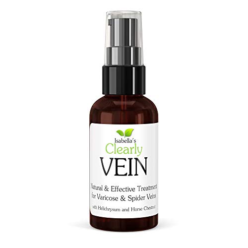 Isabella's Clearly VEIN, Best Natural Varicose Veins and Spider Vein Treatment For Legs, Face, Body | Topical Capillary Health Essential Oils and Herbal Extracts | Horse Chestnut, Helichrysum, Ginger