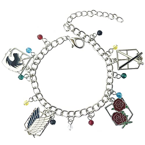 RHXWFDG Anime cartoon Attack Titan Charm Bracelet Gifts for Women girl