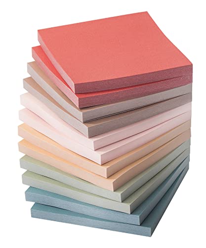 Mr. Pen- Sticky Notes, 12 Pads, 3”x3”, Vintage Colors, Sticky Pads, Bulk, Colored/Colorful Sticky Notes