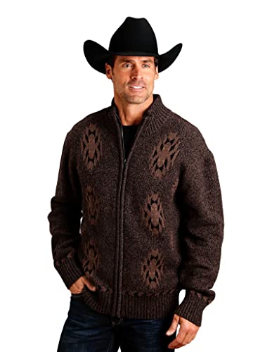 Stetson Men's Vertical Aztec Cardigan Brown M