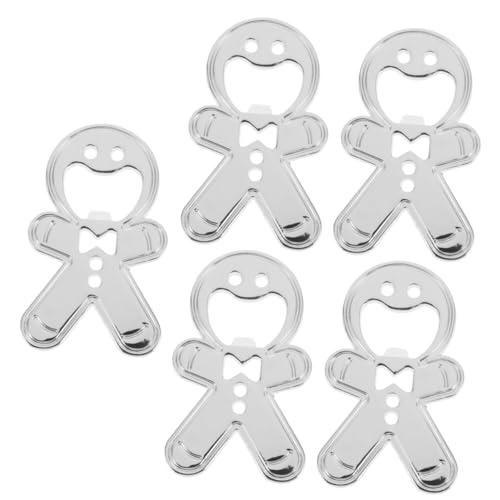NOLITOY 5pcs Gingerbread Man Bottle Opener Collector Household Stainless Steel