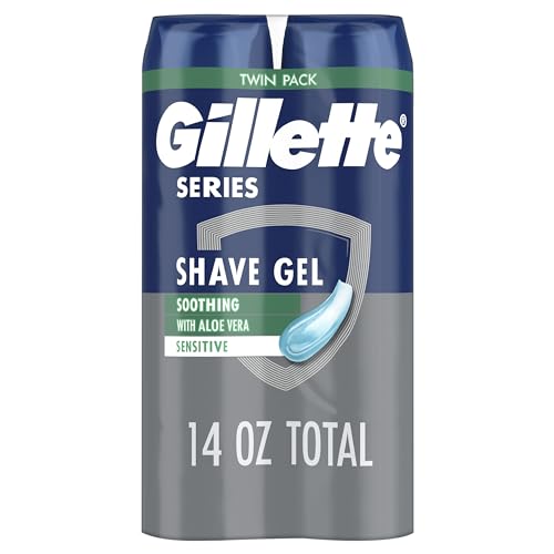 Gillette Series 3X Action Shave Gel, Sensitive Twin Pack, 7 Oz (Pack of 2) Packaging may vary