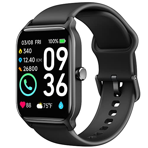 Smart Watch for Men(Answer/Make Call),Alexa Built-in,1.8'Fitness Tracker with Heart Rate Sleep SpO2 Monitor,100 Sport Mode,5ATM Waterproof,Activity Trackers and Smartwatches for iOS and Android Phones