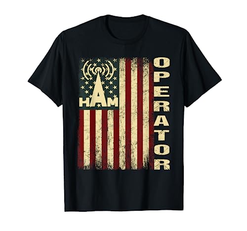 Patriotic USA Flag Ham Radio Amateur Radio Operator T-Shirt