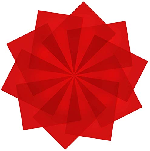 10 Pack Gel Filter Transparency Color Film Plastic Sheets Colored Overlays Correction Gels Light Filter Flash Lighting Holiday Decorations,11.7 by 8.3 Inches (Red)