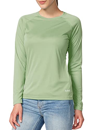 BALEAF Women's Long Sleeve Shirts UPF 50+ Sun Protection SPF Quick Dry Lightweight T-Shirt Outdoor Hiking Runing Fishing Sage Size XXL
