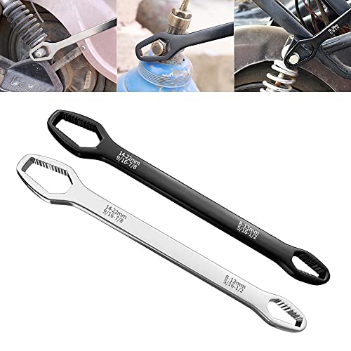 Universal Torx Wrench Double-Head Self-Tightening Wrench, 2023 New Universal Double Sided Ratchet Wrench, 8-22mm Adjustable Double Head Universal Wrenches for Bicycle Car and Machine Repair (2 PCS)