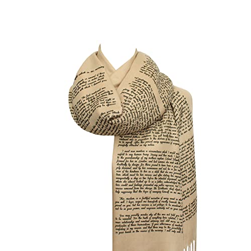 UNIVERSAL ZONE Darcy's Letter to Elizabeth from Pride and Prejudice by Jane Austen Shawl Scarf Wrap