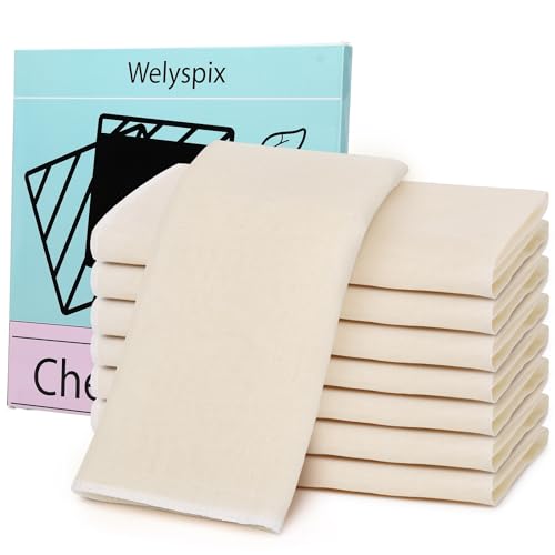 8 PCS Reusable Cheese Cloths for Straining, 20x20 Inch Hemmed Organic Cheesecloth, 100% Cotton Unbleached Cloth Strainer for Coffee Brewing Cooking, Baking, Juicing, Straining, Cheese Making